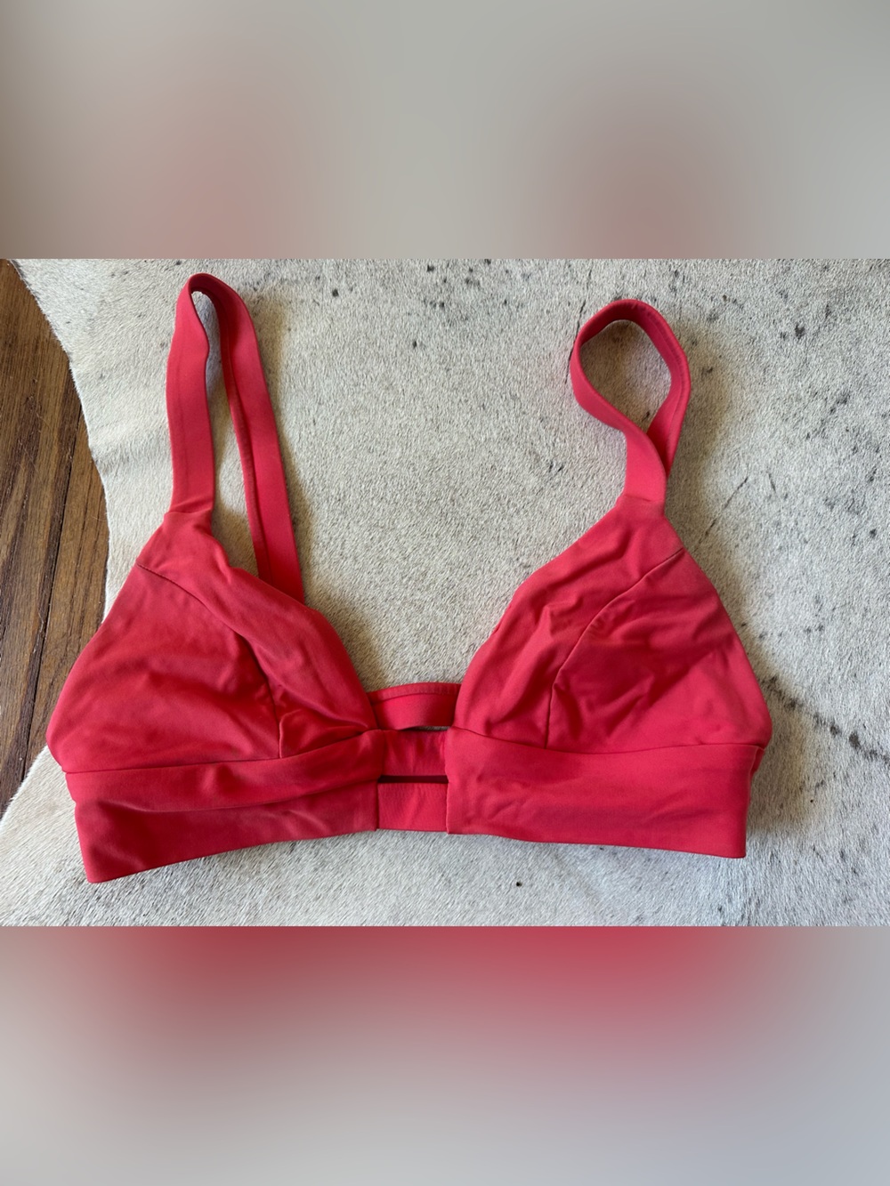 Vitamin A Red Triangle Bikini Top - Cutout Band